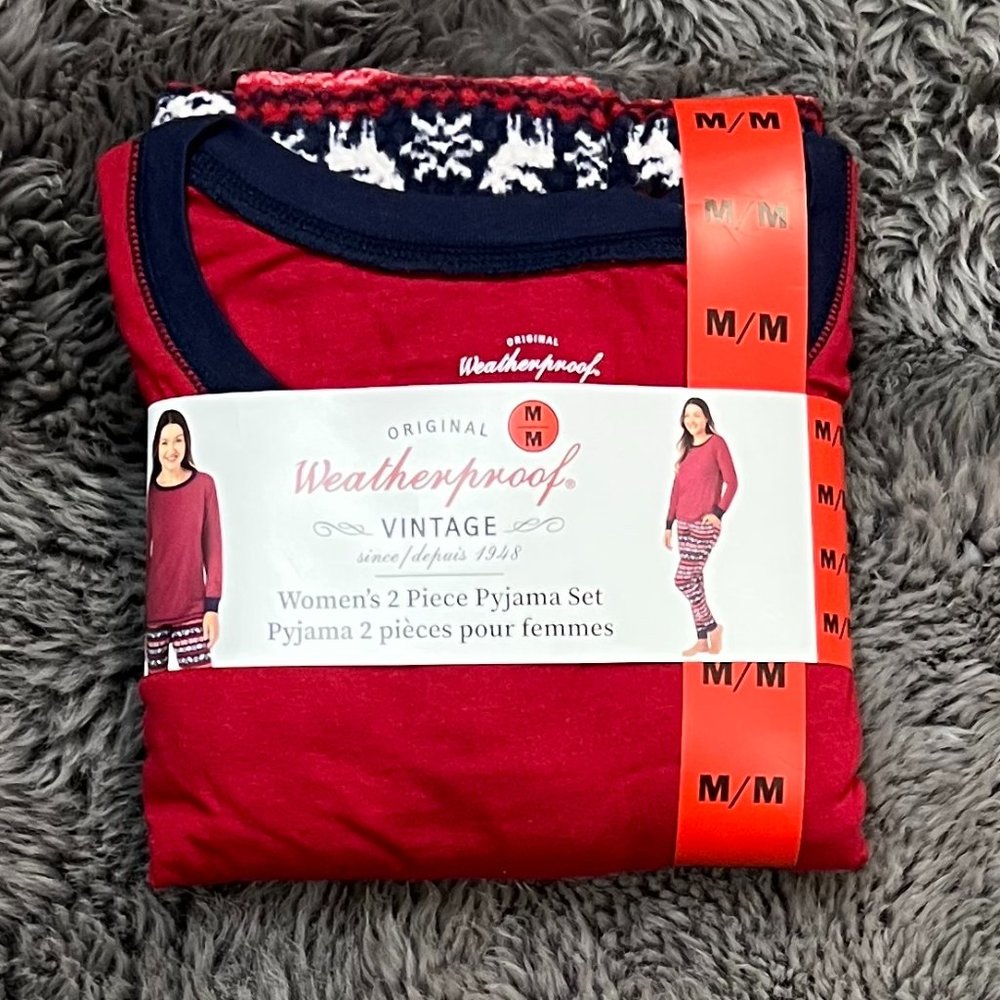 Weatherproof | Women's 2 Piece Pyjama Set | Red & Navy | Various Sizes